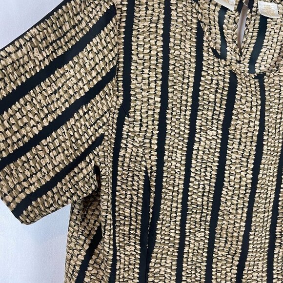 Christie Jill Women Short Sleeve Crew Neck Top Blouse Size L - Picture 5 of 7